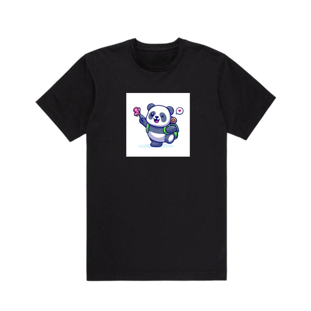 Cartoon Panda with Backpack T-Shirts