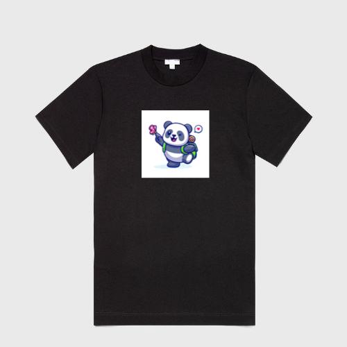 Cartoon Panda with Backpack T-Shirts