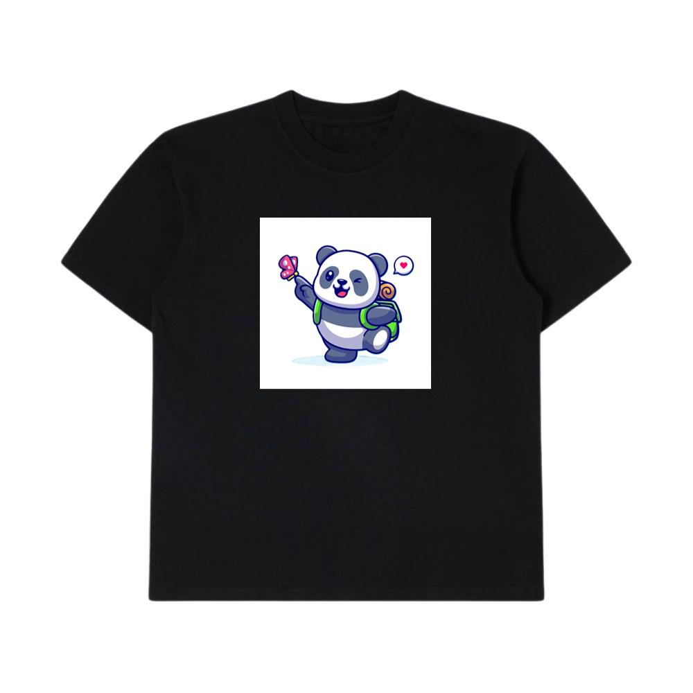 Cartoon Panda with Backpack T-Shirts