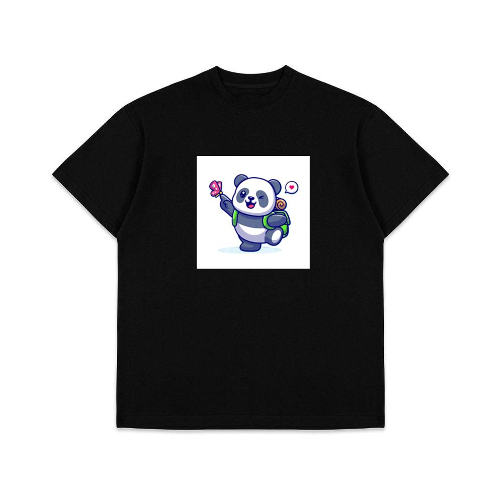 Cartoon Panda with Backpack T-Shirts