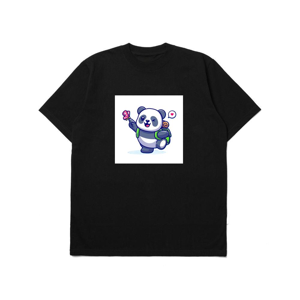 Cartoon Panda with Backpack T-Shirts