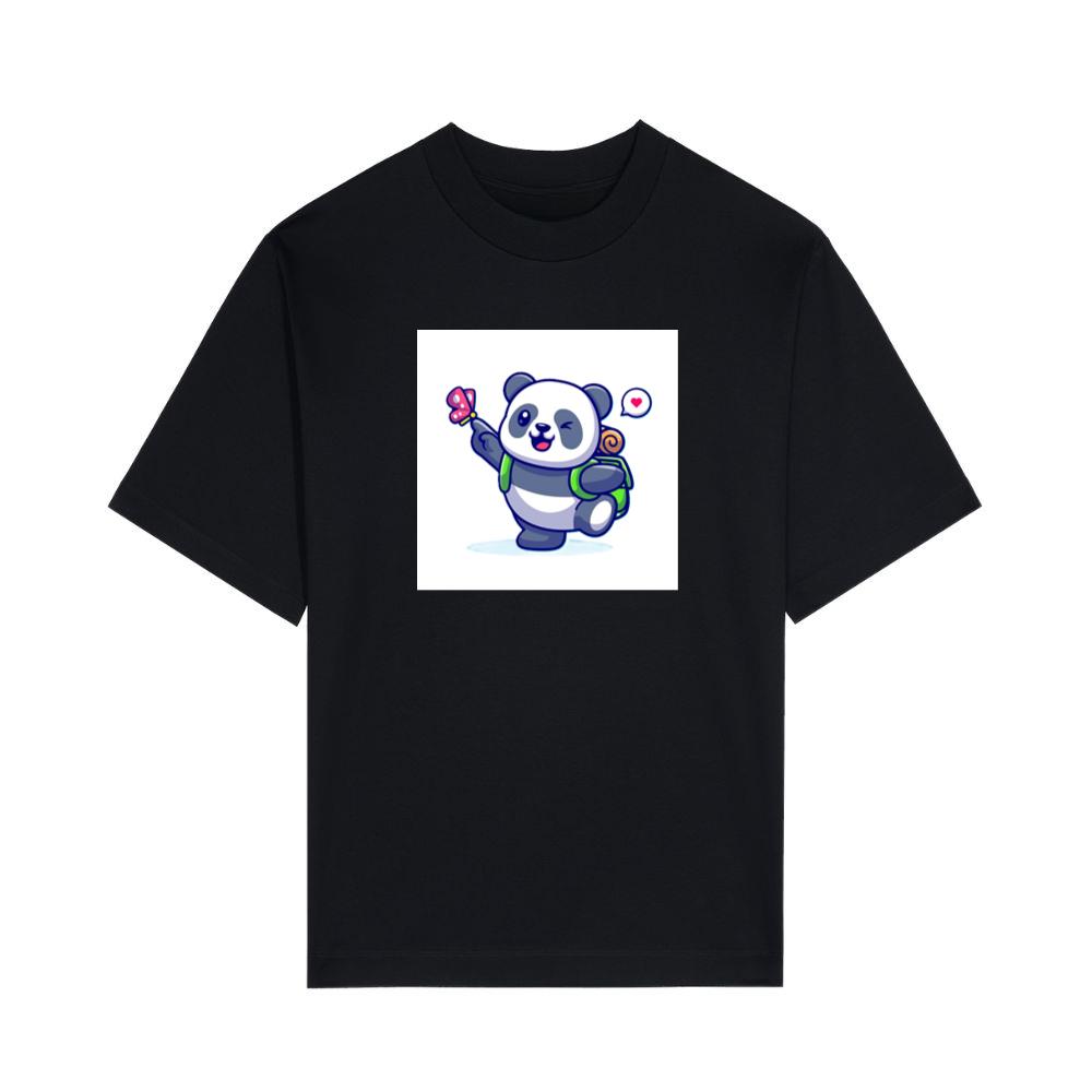 Cartoon Panda with Backpack T-Shirts