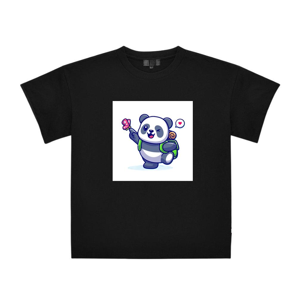 Cartoon Panda with Backpack T-Shirts