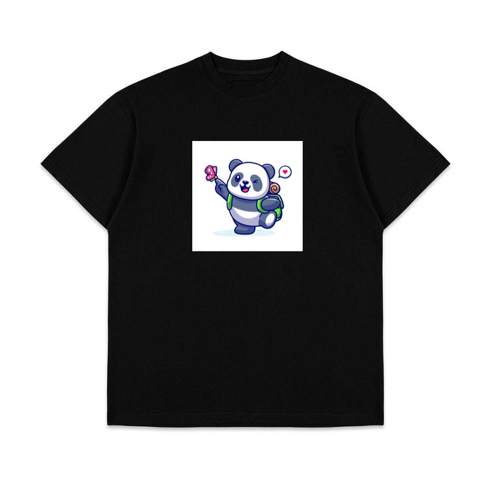 Cartoon Panda with Backpack T-Shirts