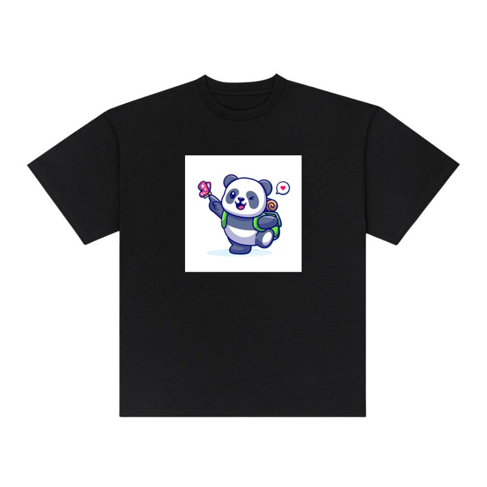 Cartoon Panda with Backpack T-Shirts