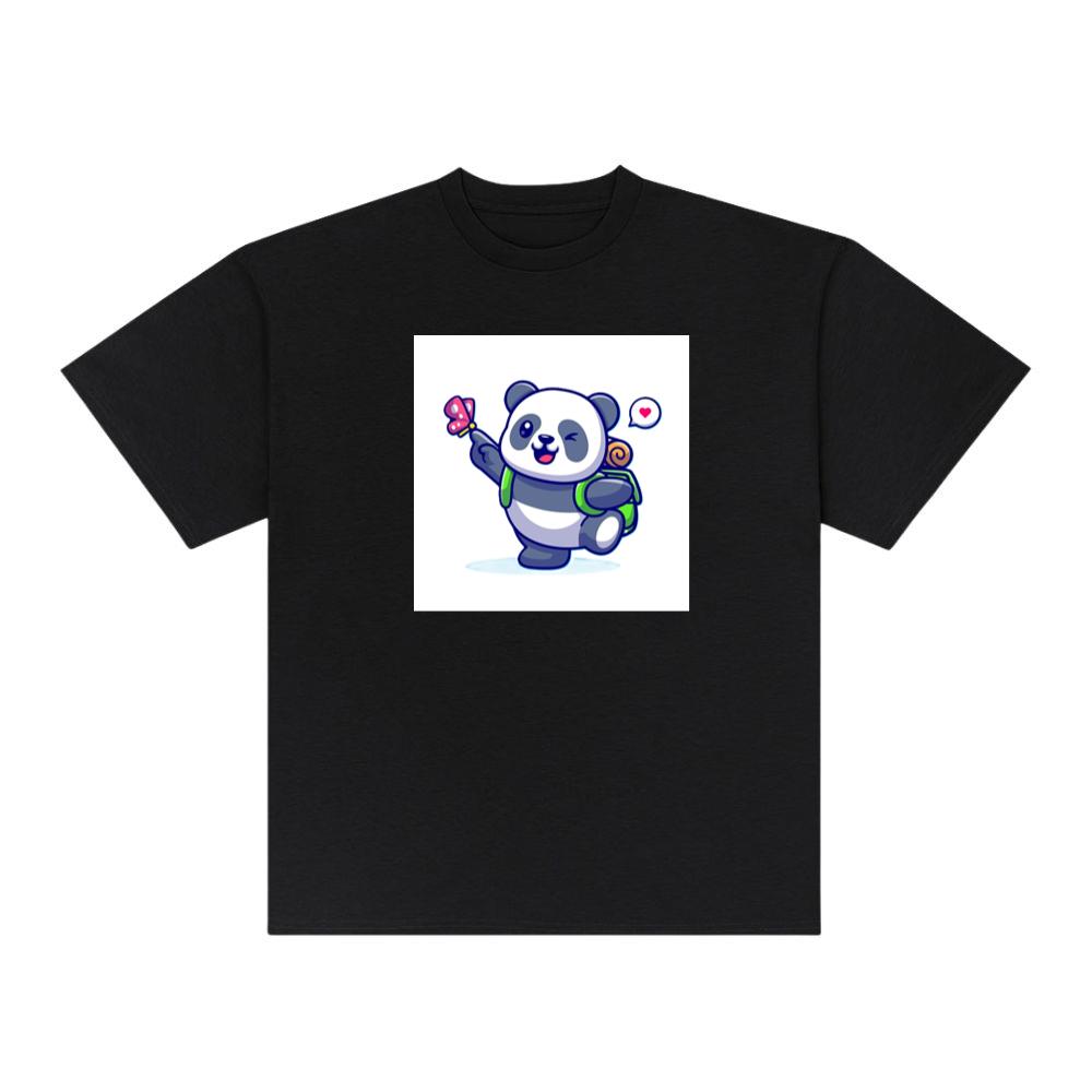 Cartoon Panda with Backpack T-Shirts