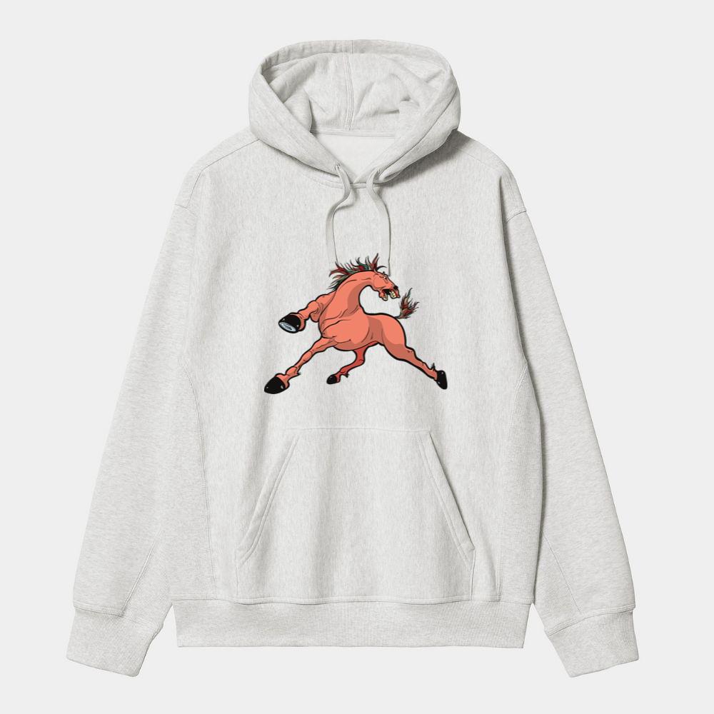 Cartoon Pink Horse Hoodie