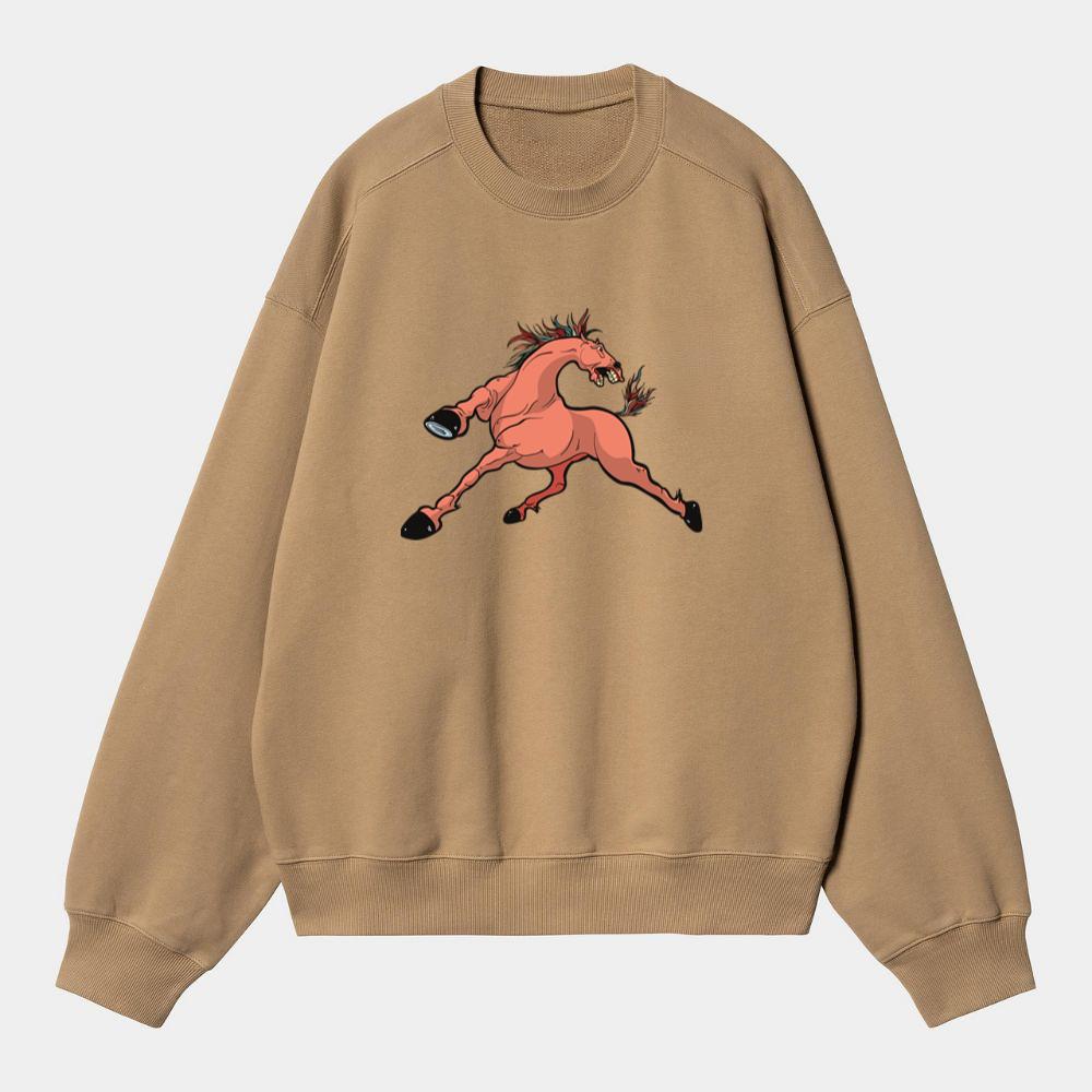 Cartoon Pink Horse Sweatshirt