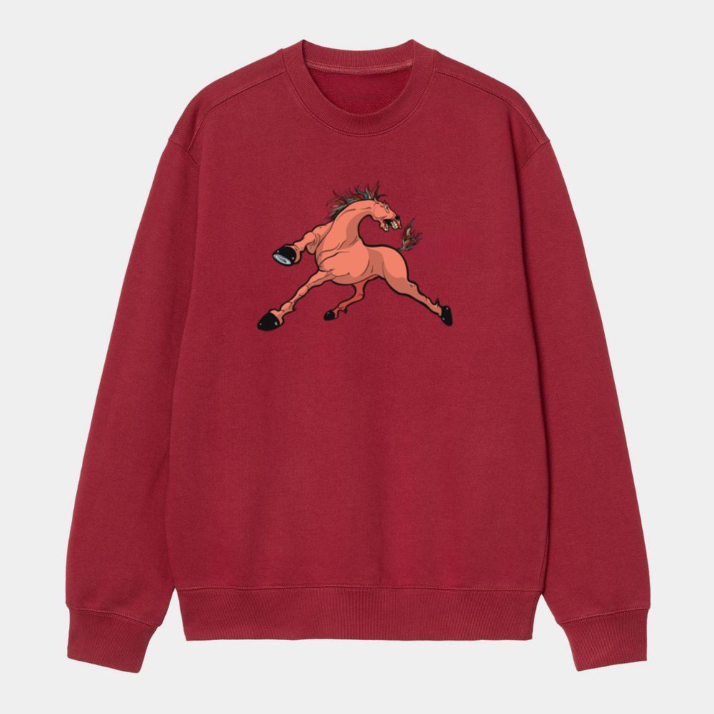 Cartoon Pink Horse Sweatshirt