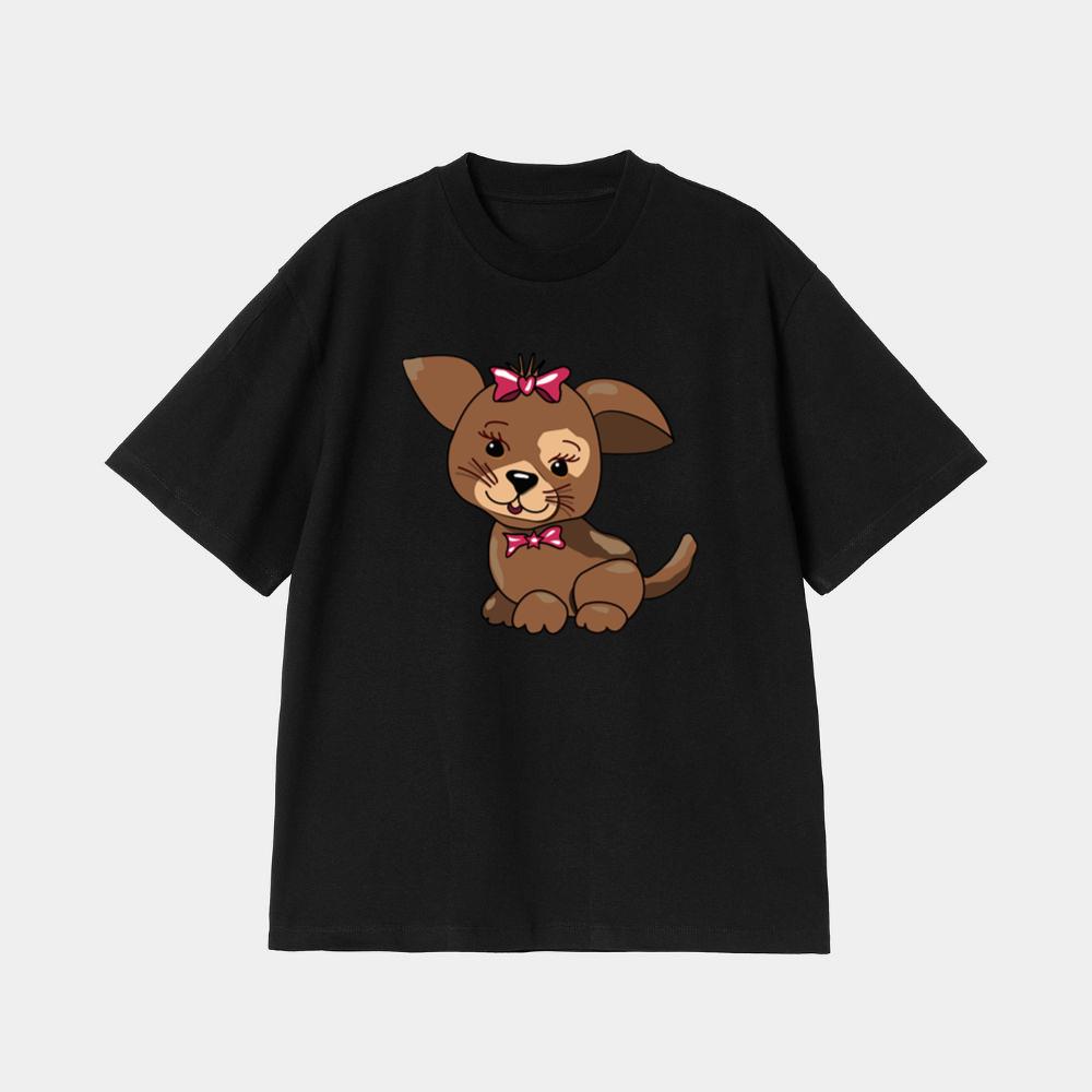 Cartoon Puppy Girl T-Shirt