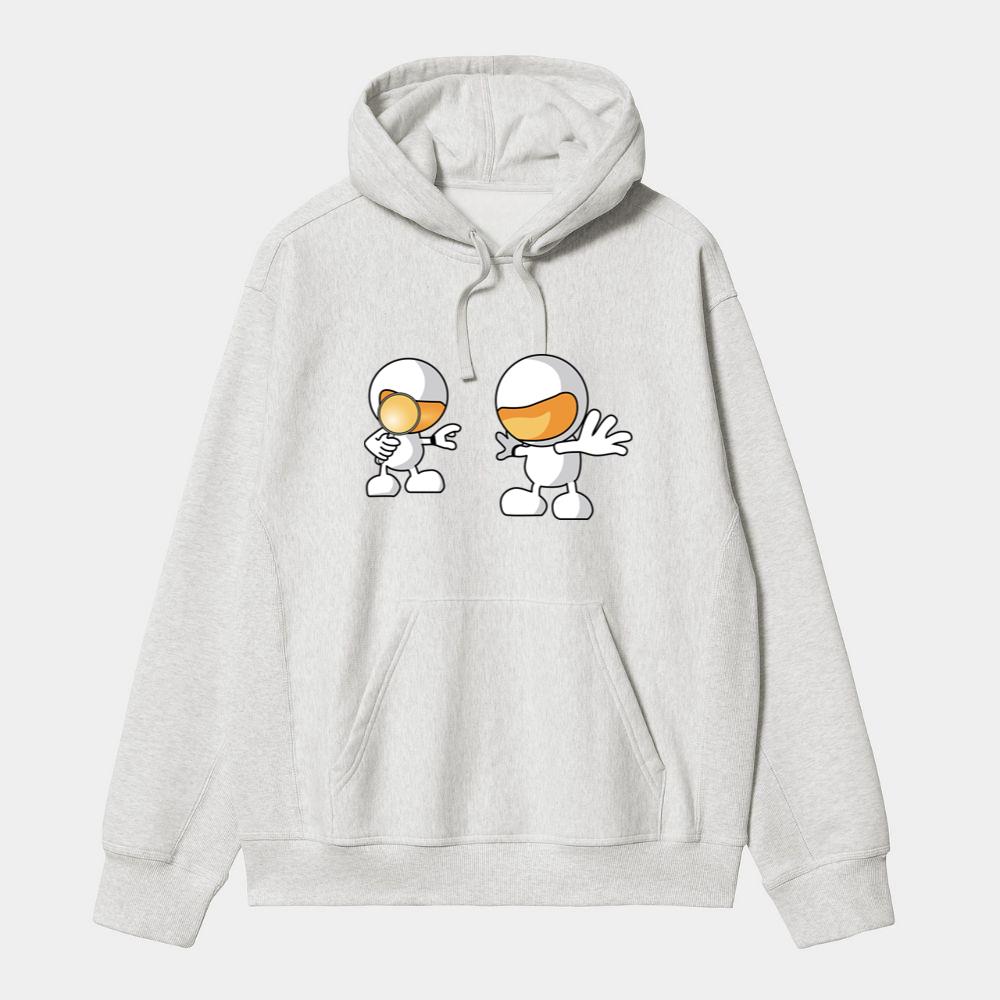 Cartoon Robots Exploring With Curiosity Hoodie