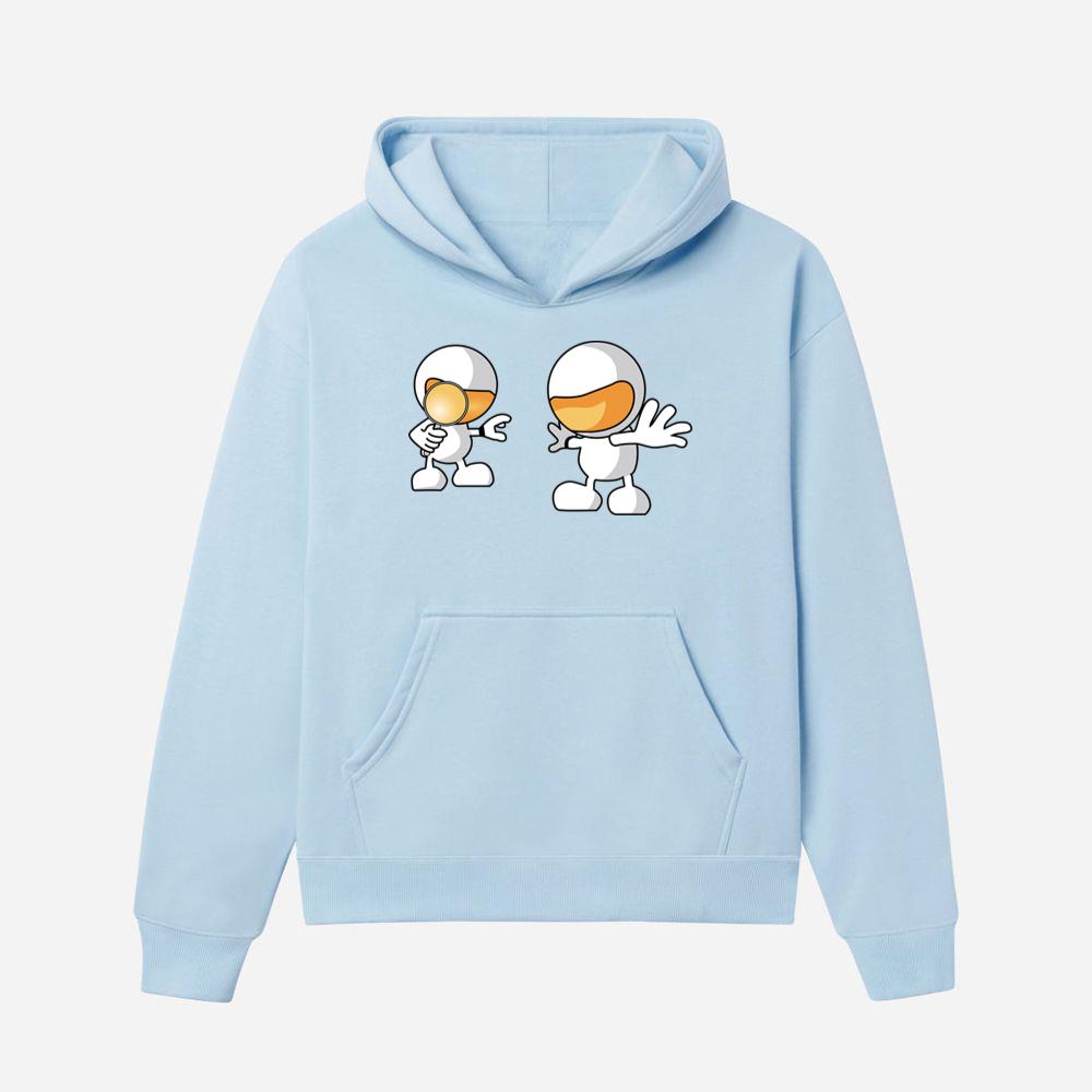 Cartoon Robots Exploring With Curiosity Hoodies