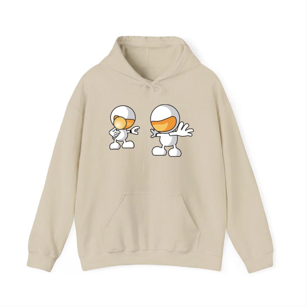 Cartoon Robots Exploring With Curiosity Hoodies