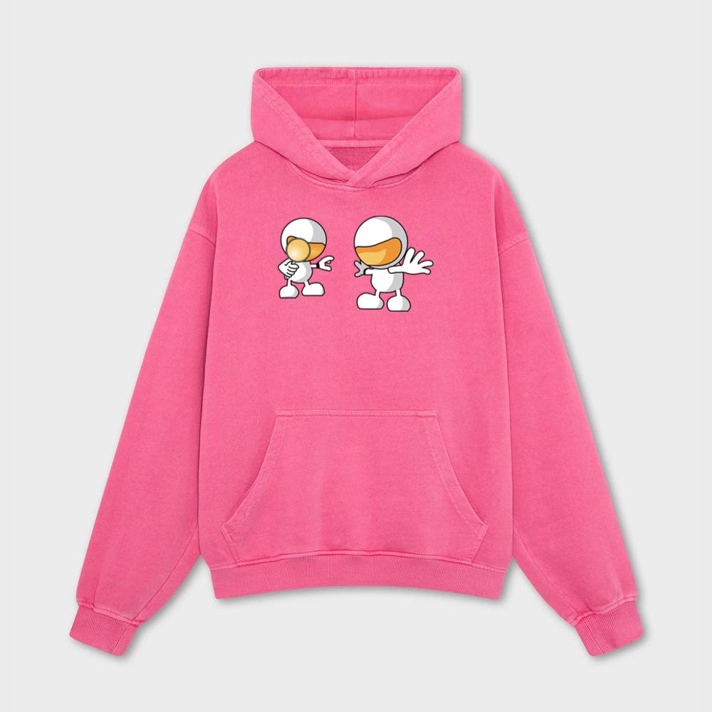 Cartoon Robots Exploring With Curiosity Hoodies