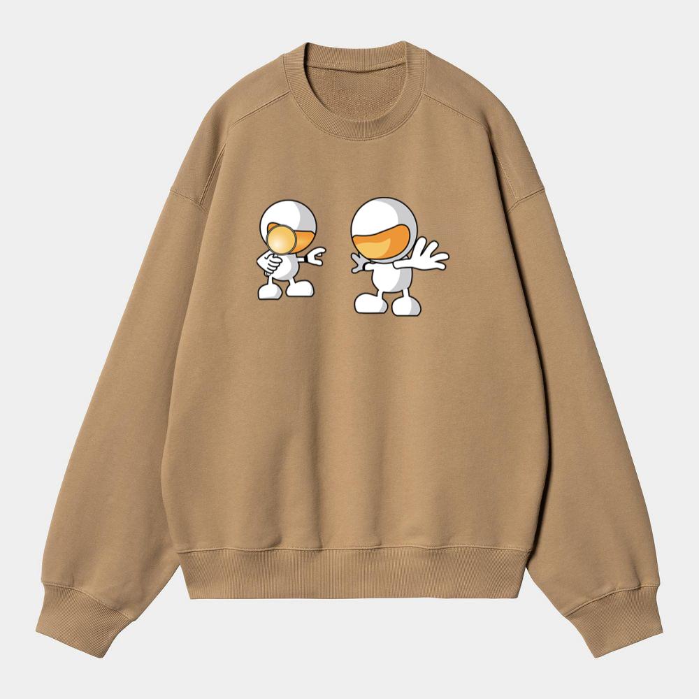 Cartoon Robots Exploring With Curiosity Sweatshirt