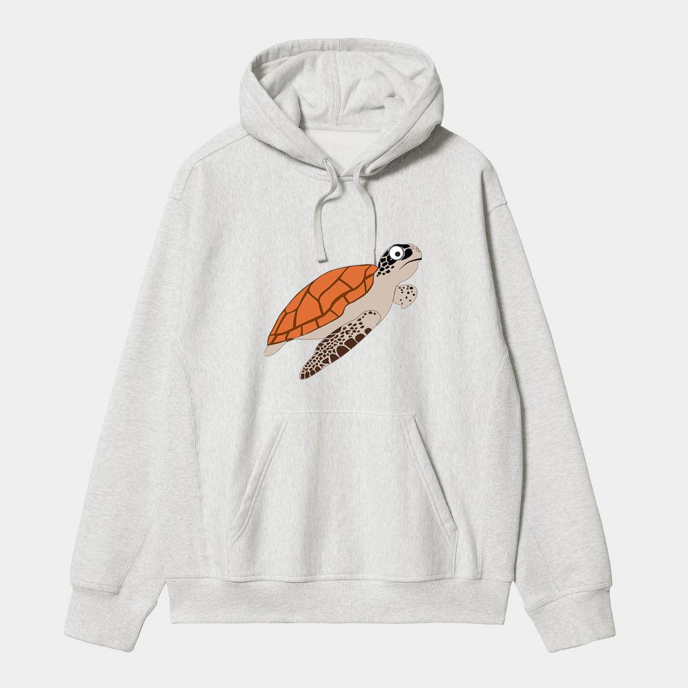 Cartoon Sea Turtle With Shell Hoodie