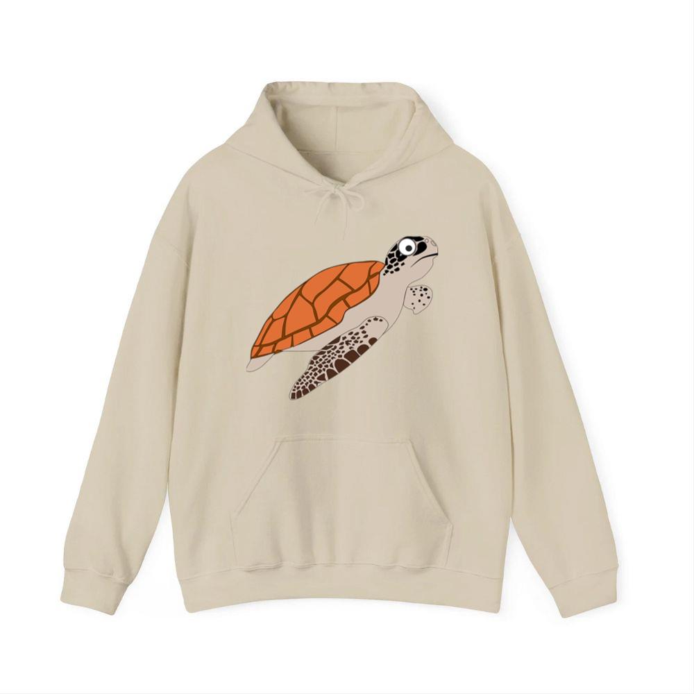 Cartoon Sea Turtle With Shell Hoodies