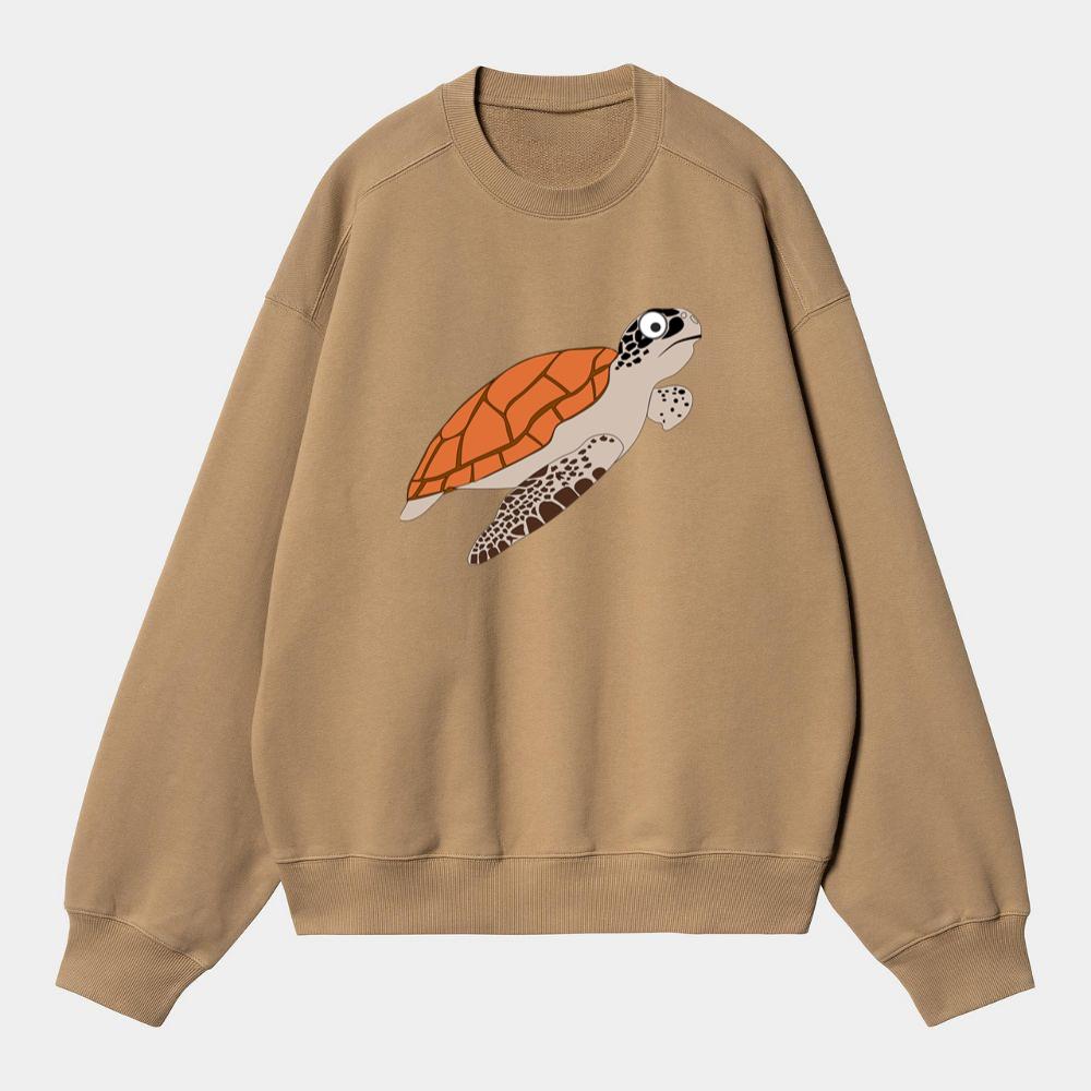 Cartoon Sea Turtle With Shell Sweatshirt