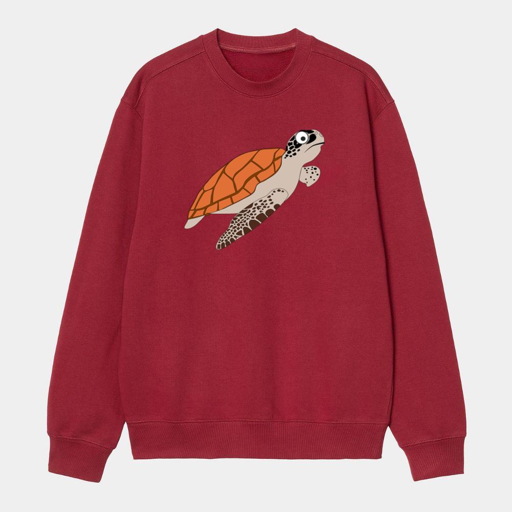 Cartoon Sea Turtle With Shell Sweatshirt