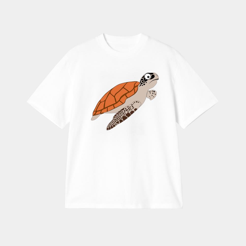 Cartoon Sea Turtle With Shell T-Shirt