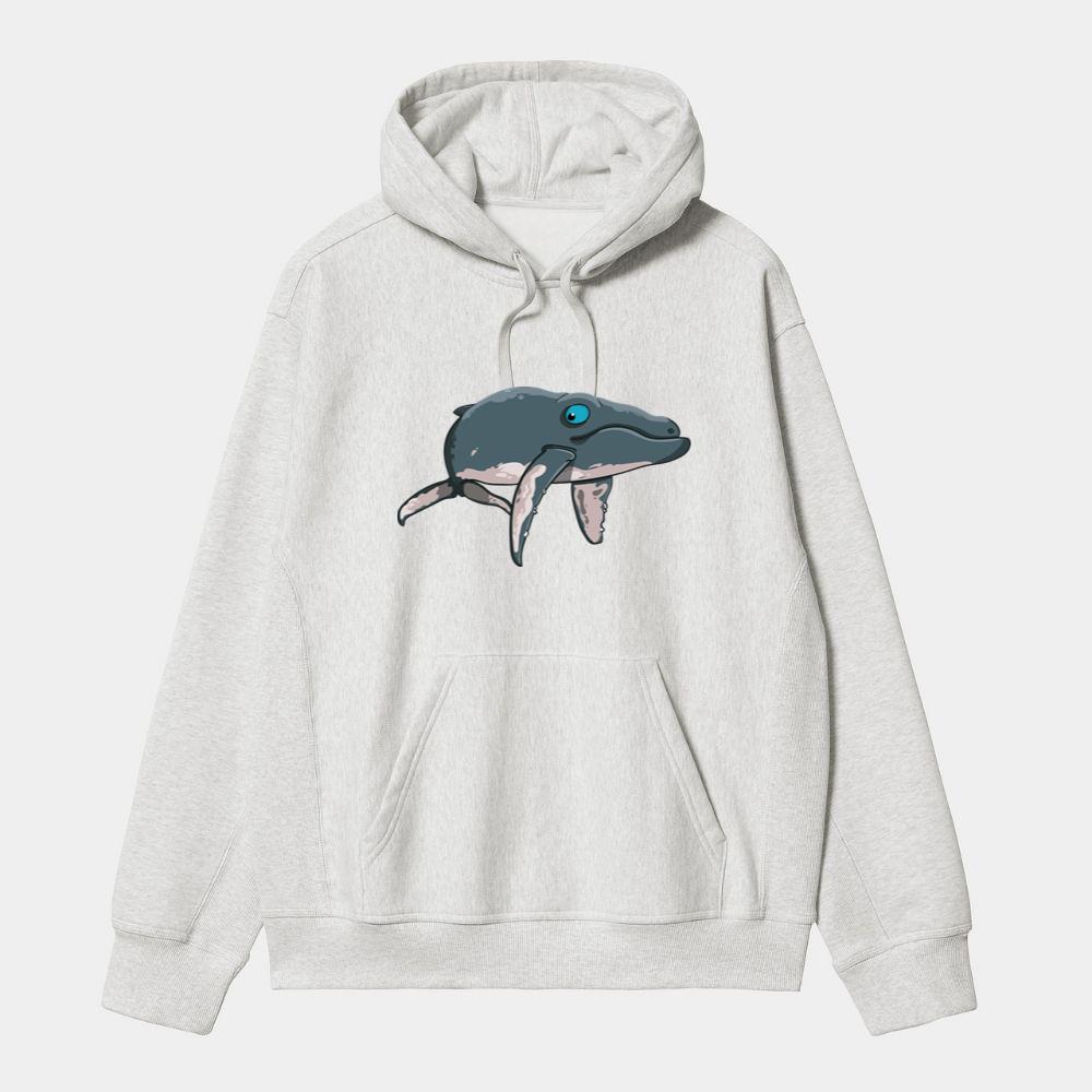Cartoon Whale Swimming Hoodie