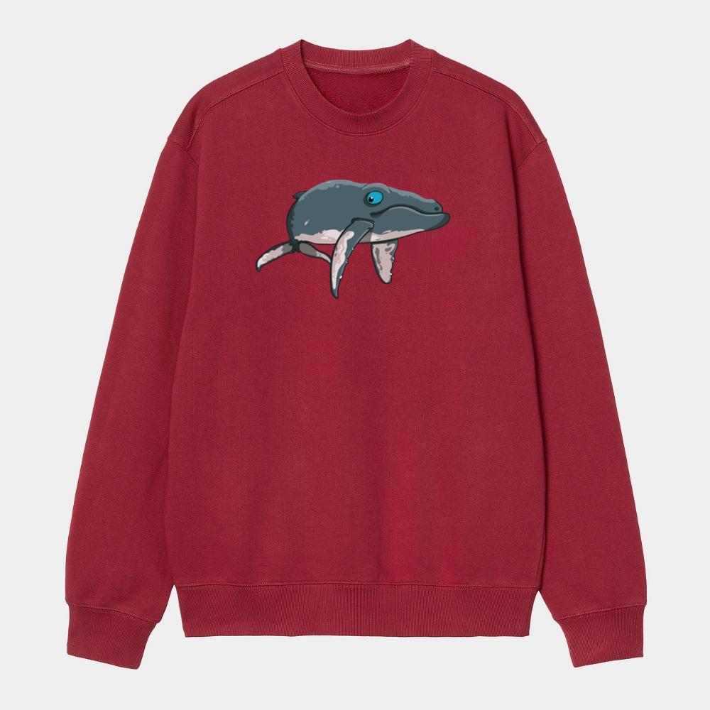 Cartoon Whale Swimming Sweatshirt