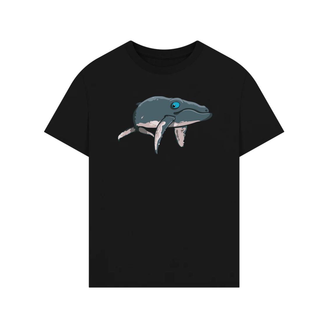 Cartoon Whale Swimming T-Shirt