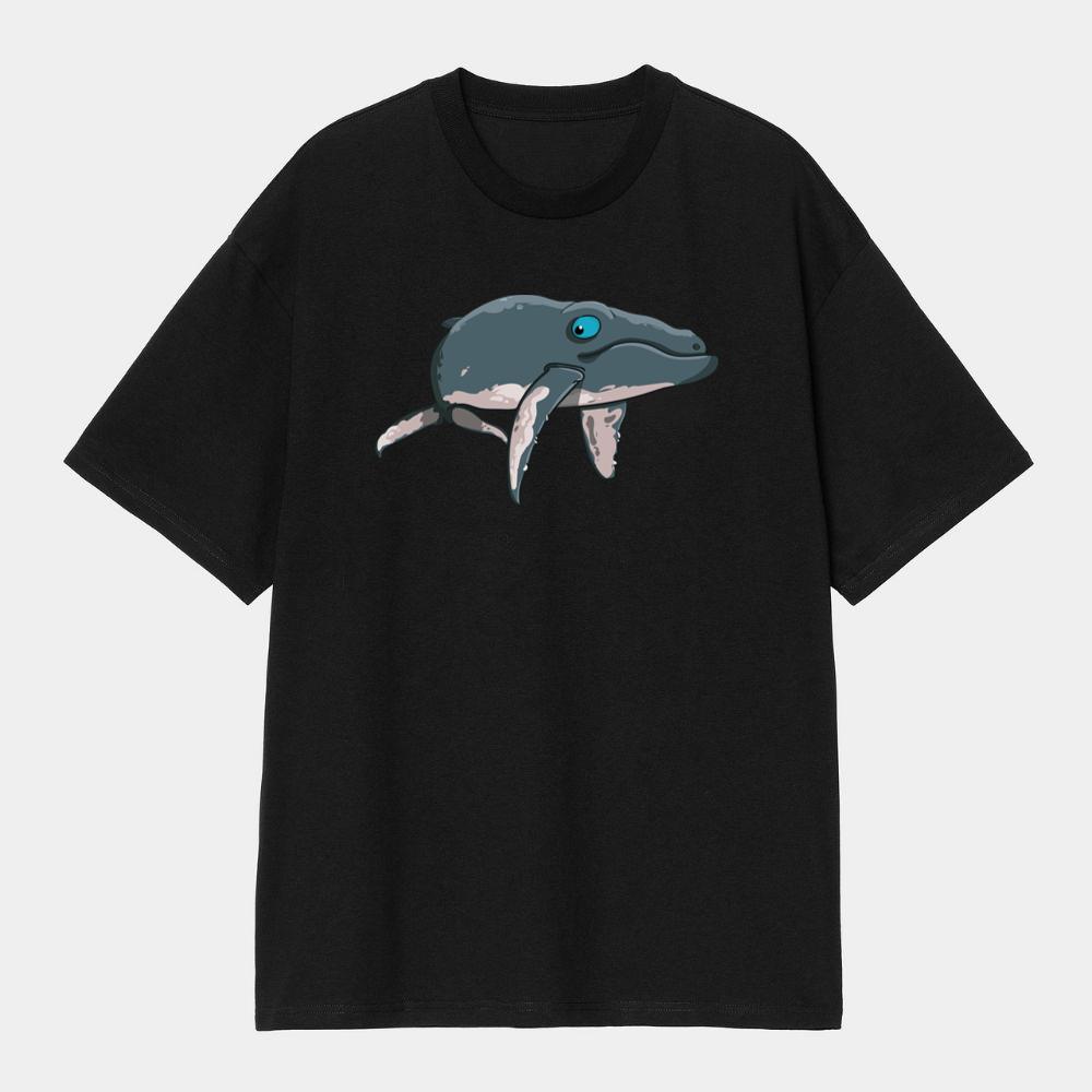 Cartoon Whale Swimming T-Shirts