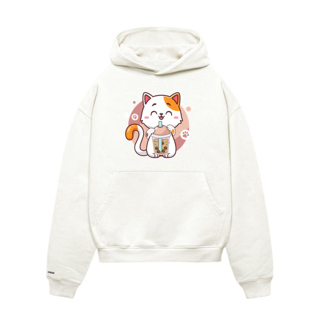 Cat Boba Tea Bubble Tea Anime Kawaii Neko Hoodie
