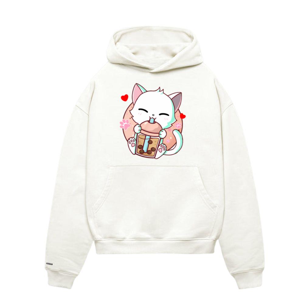 Cat Boba Tea Bubble Tea Kawaii Anime Japanese Hoodie