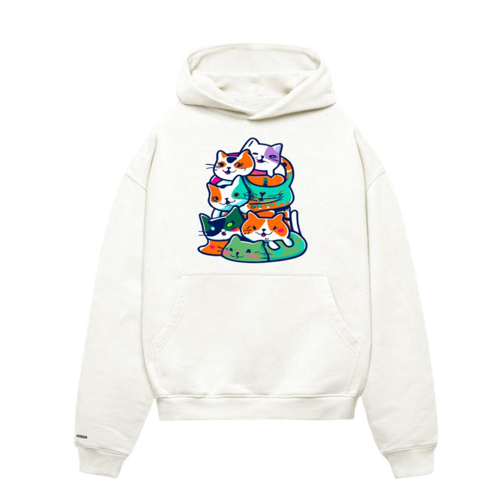 Cat Cats Cute Kitty Pile anime kawaii Neko Hoodie