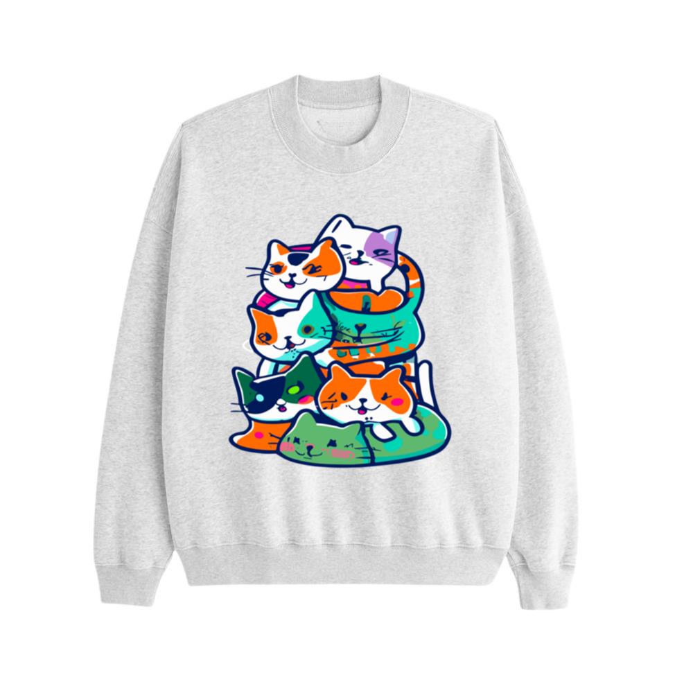 Cat Cats Cute Kitty Pile anime kawaii Neko Sweatshirt