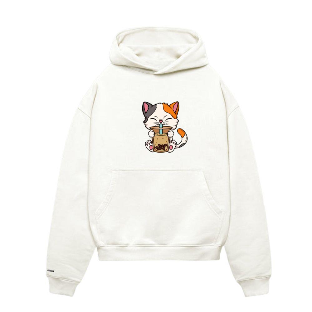 Cat Drinking Milk Cute Kawaii Anime