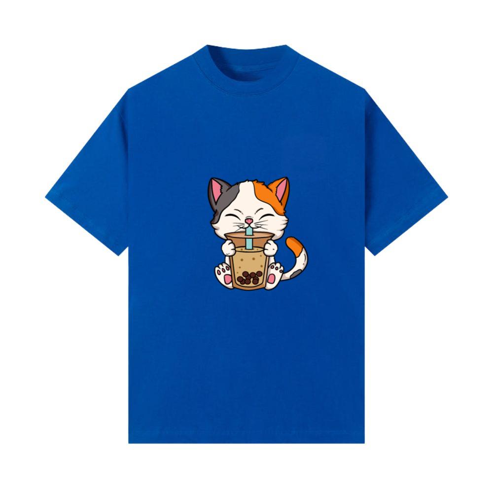 Cat Drinking Milk Cute Kawaii Anime T-Shirts