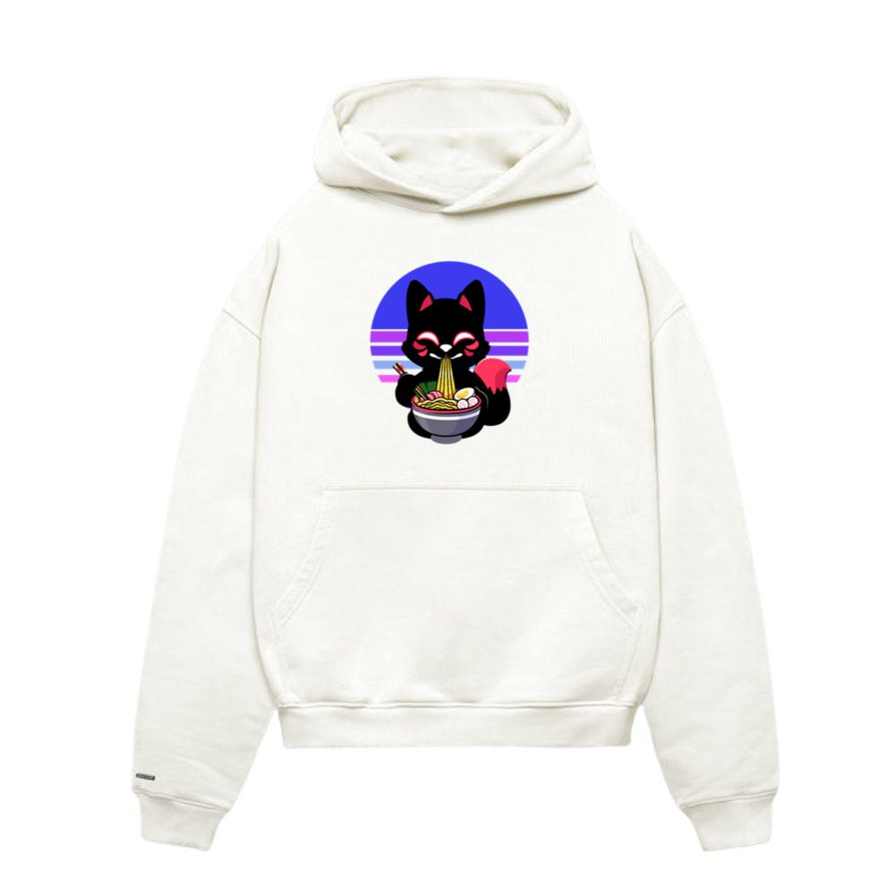 Cat Eating Ramen Noodles Kawaii Anime Japanese Hoodie