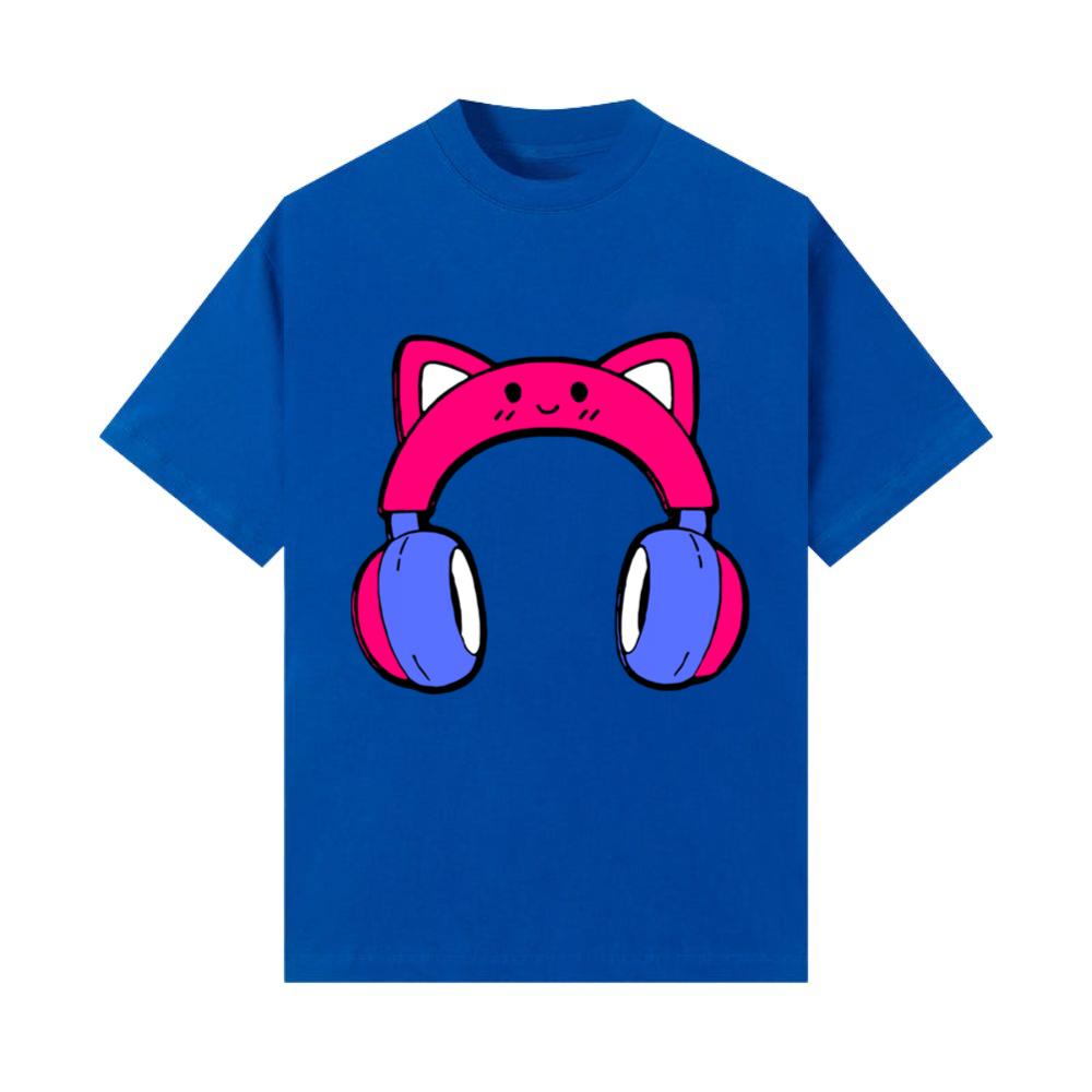 Cat Headphones Anime T-Shirts