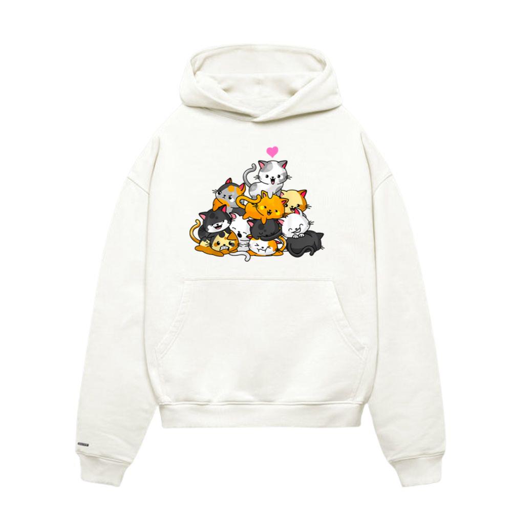 Cat Kitty Pile Cats Anime Kawaii Neko Hoodie