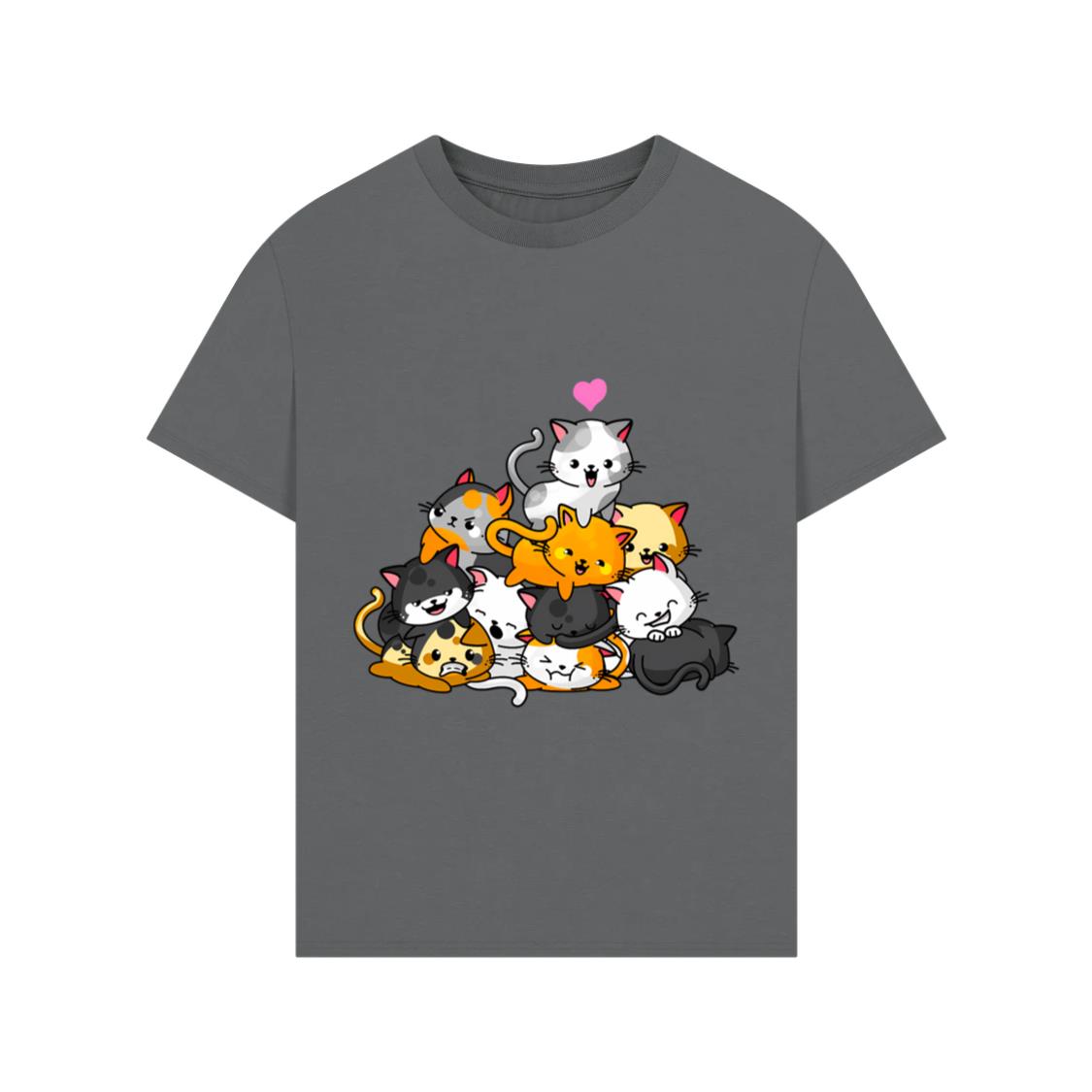 Cat Kitty Pile Cats Anime Kawaii Neko_2 T-Shirts