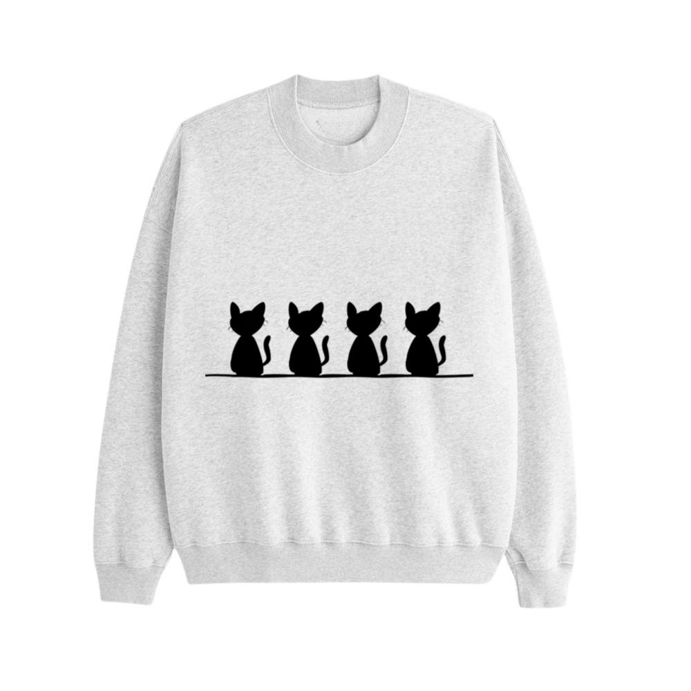 Cat Line Icon Animal Pet Stroke Sweatshirt
