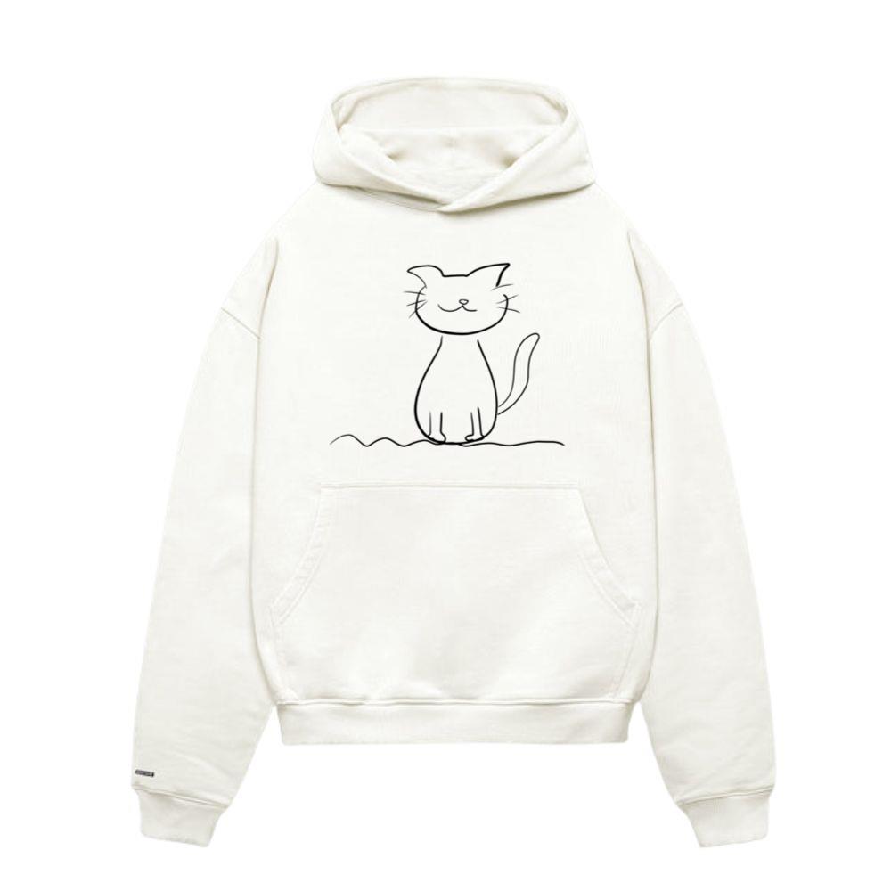 cat line pet symbol king animal love Hoodie