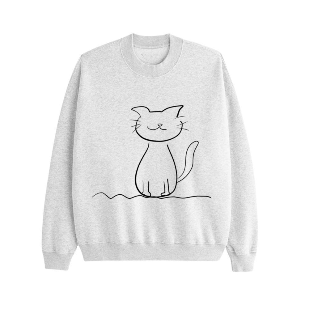 cat line pet symbol king animal love Sweatshirt