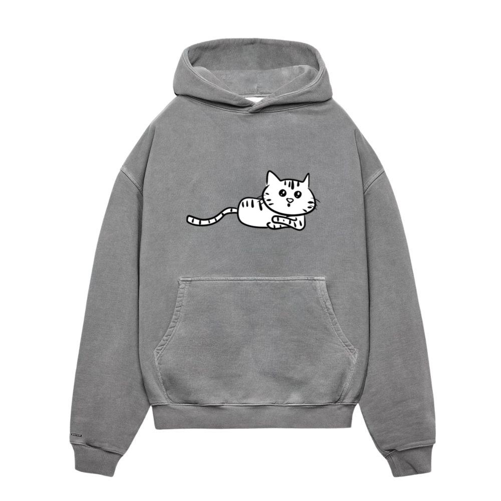 cat lying curious cute animal