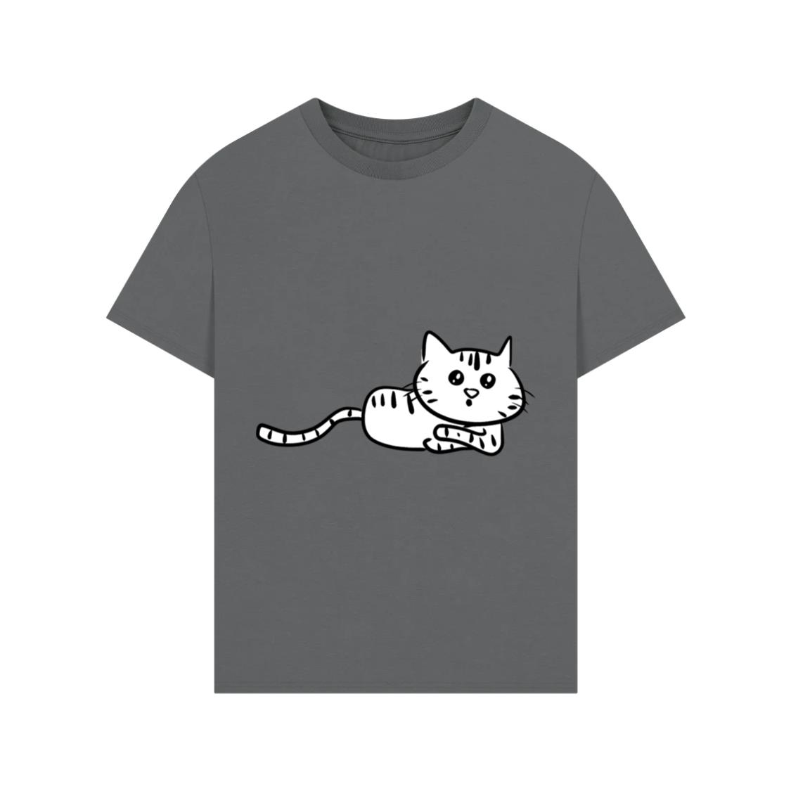 cat lying curious cute animal T-Shirts