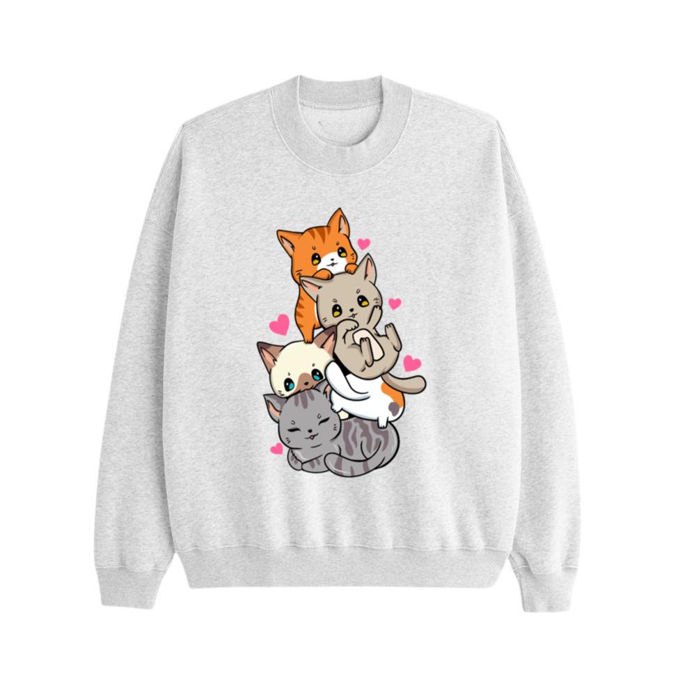 Cat Pile Cats Meowtain Anime Kawaii Neko Cute Sweatshirt