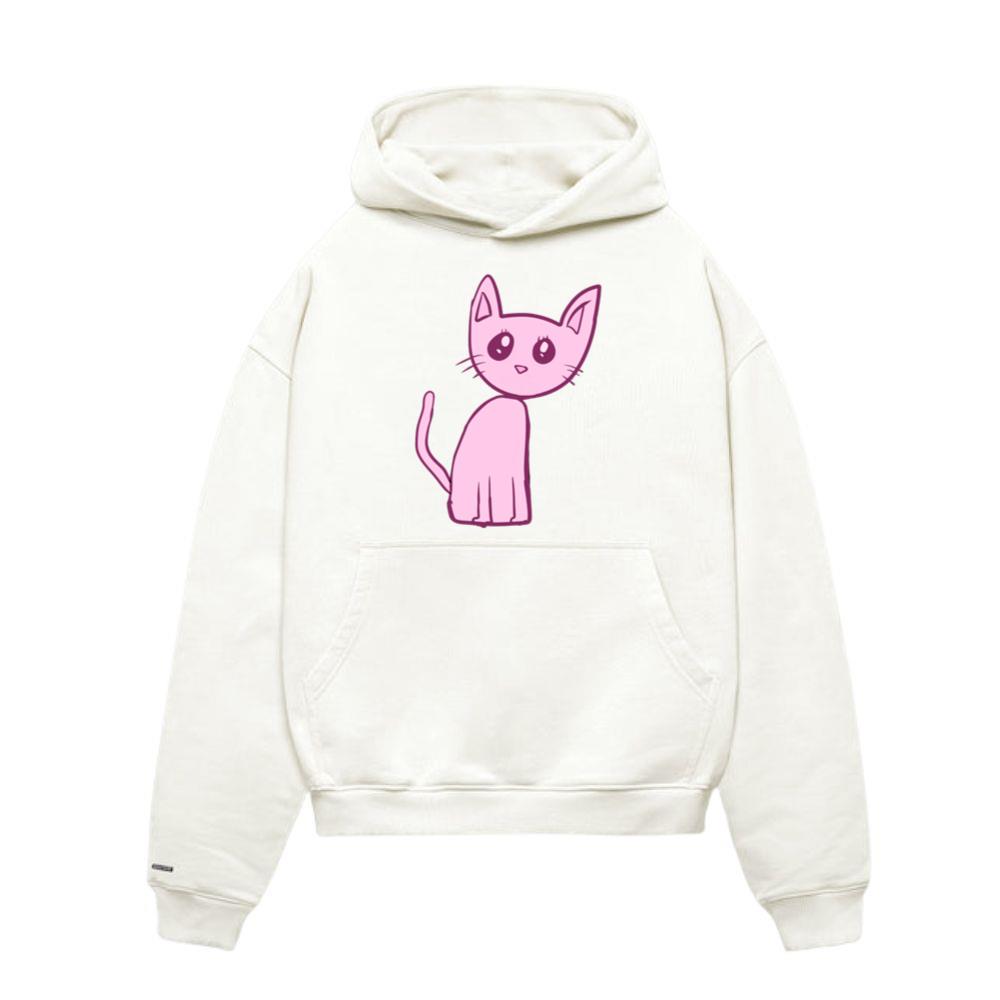 Cat pink animal pet cute_1 Hoodie