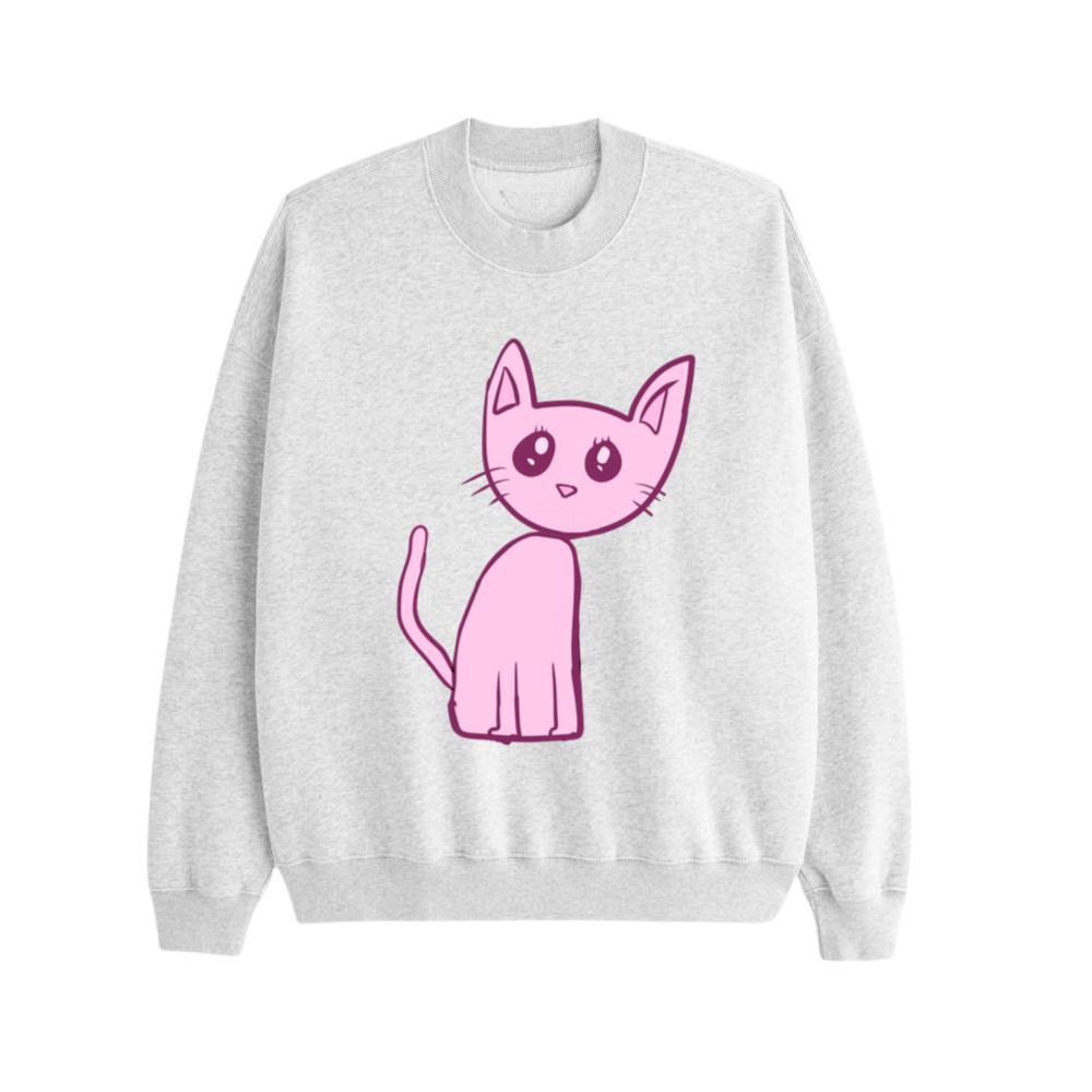 Cat pink animal pet cute_1 Sweatshirt