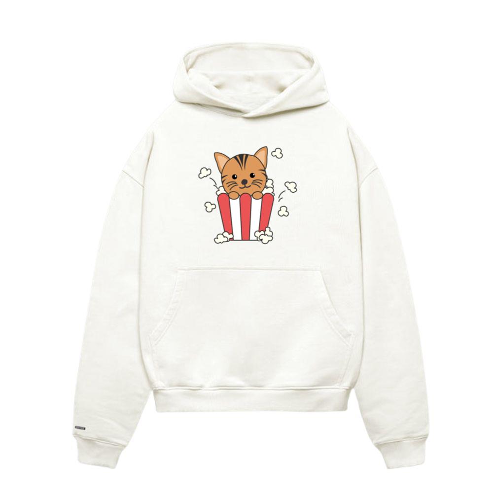 Cat Popcorn Time Funny Animals In Fast Food Hoodie