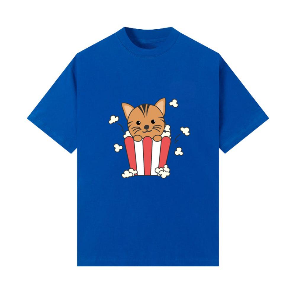 Cat Popcorn Time Funny Animals In Fast Food T-Shirts