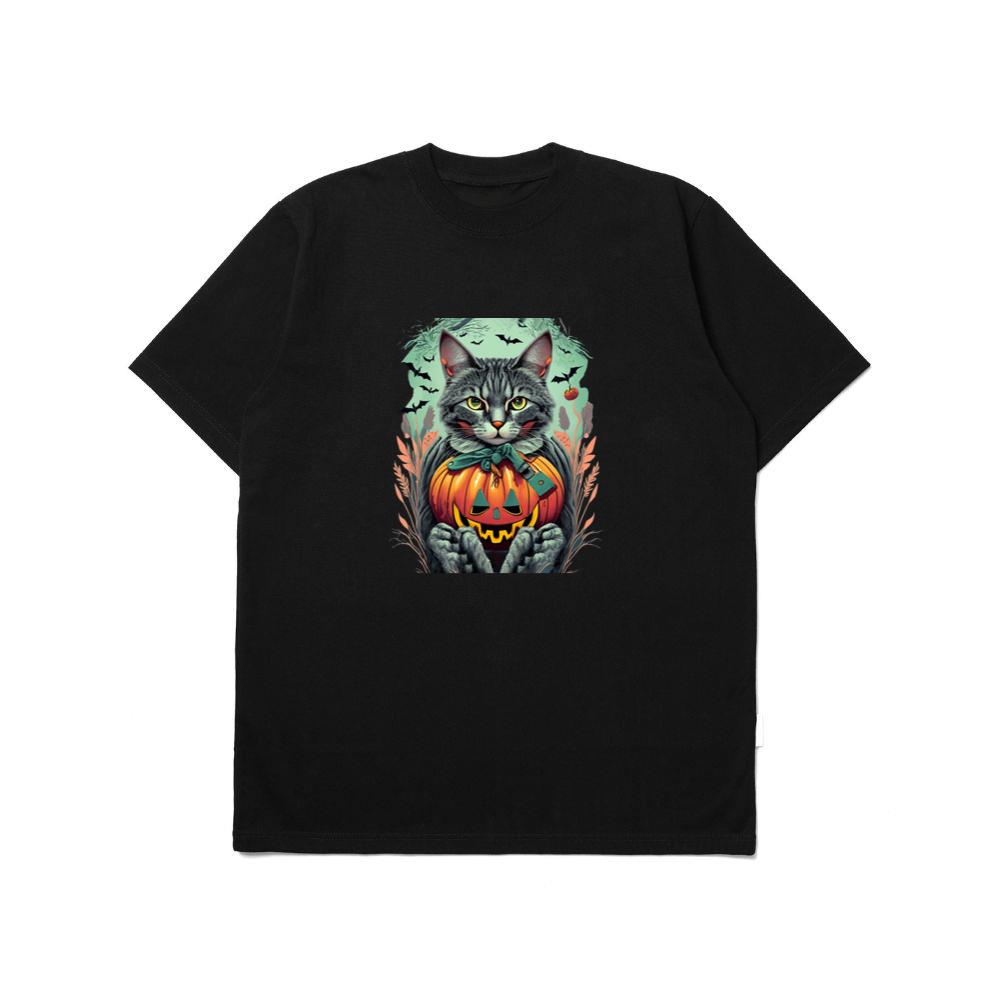 Cat Pumpkin Halloween TShirts Vibesline