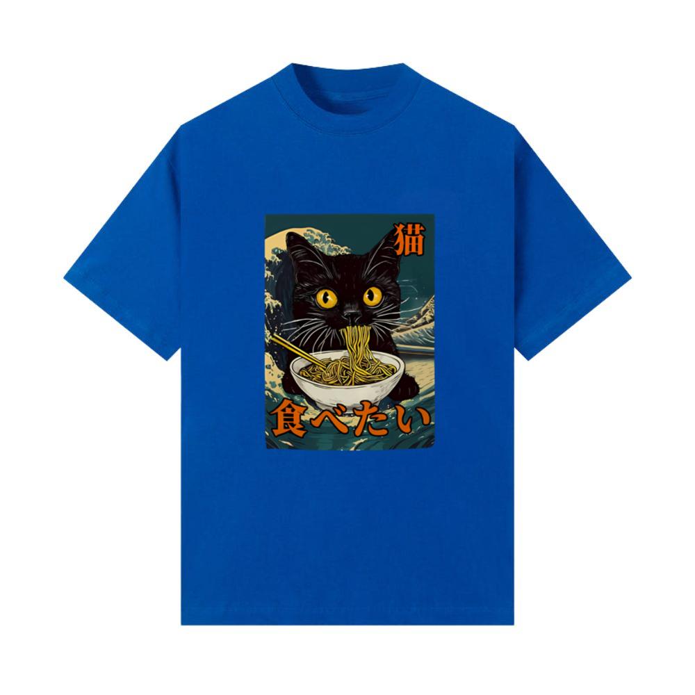 Cat Ramen Japanese Graphic Art Kawaii Kitty Anime T-Shirts